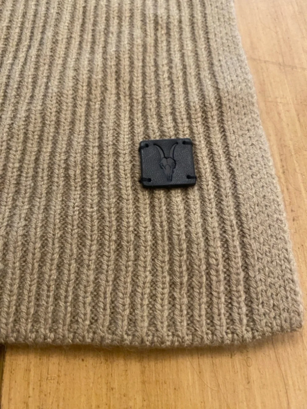 All Saints Tan Ribbed Knit Scarf NEW with tags Unisex
